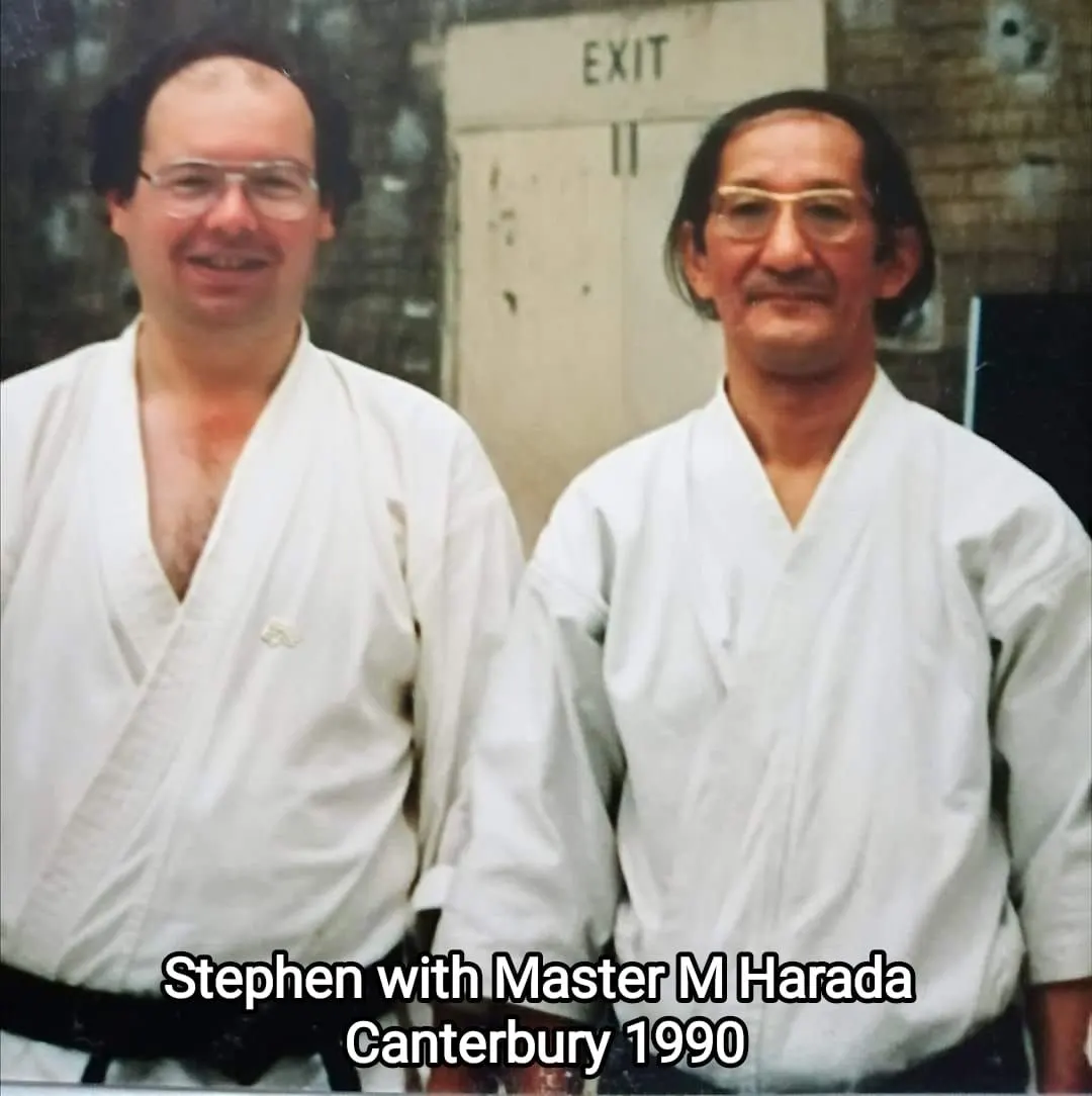 Stephen with Master M Harada in Canterbury, 1990